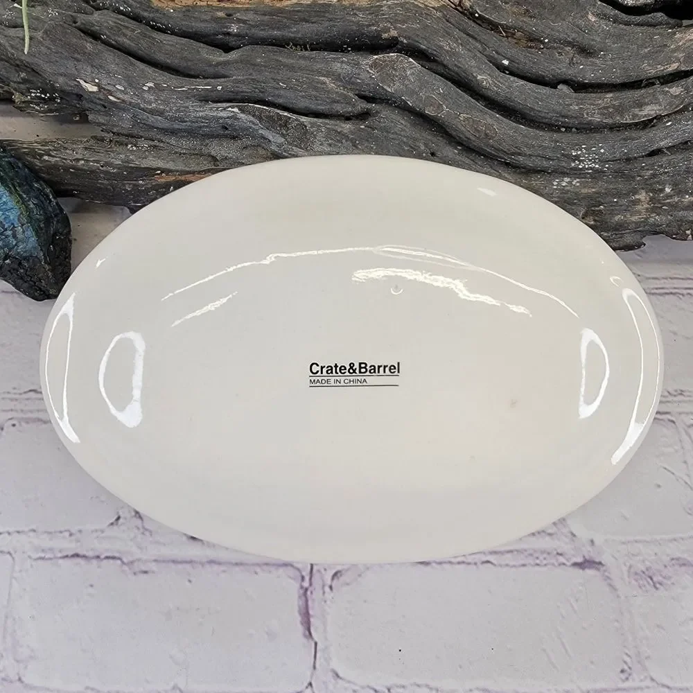 Crate & Barrel Cheddar Cheese Oval Serving Plate (See also Jack and Camembert)